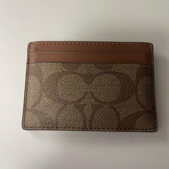 Coach Signature Brown Card Holder - Picture 2 of 6